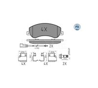 MEYLE 025 244 8419/PD Pastiglie freno Anteriore per