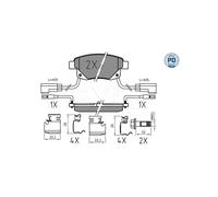 Meyle Pastiglie freno 025 244 8617/PD Kit posteriore per Ford Transit