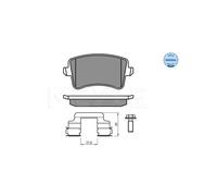 MEYLE 025 246 0617/K2 Pastiglie freno Posteriore per