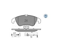 MEYLE 025 247 4319/PD Pastiglie freno Anteriore per