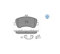 MEYLE 025 248 6720 Pastiglie freno Anteriore per