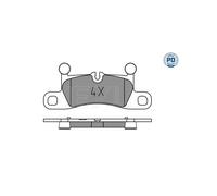 Meyle Kit pastiglie freno 025 251 4316/PD per Porsche Cayenne posteriore freno a disco