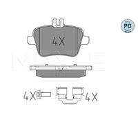 Meyle 0252484818/PD Kit pastiglie freno, Freno A Disco