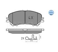MEYLE Pastiglie Freni Anteriori per Nissan Qashqai II x-Trail Renault