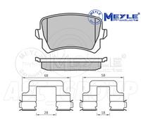 Meyle Set Pastiglia Freno, Posteriore Asse Con Anti-squeak Piastra 025 244 8317