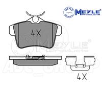 Meyle Set Pastiglia Freno, Posteriore Asse Con Anti-squeak Piastra 025 249 2217