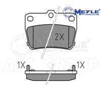 Meyle Set Pastiglia Freno,Posteriore Asse Con Anti-squeak Targa 025 236 5614 / W