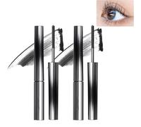 Meylora Iron Wand Mascara, Blauza Iron Wand Mascara, 2024 Upgraded Waterproof 3D Curling Eyelash Iron Mascara, Iron Metal Wand Mascara, Waterproof, And Smudge-Free (2pcs-Black)
