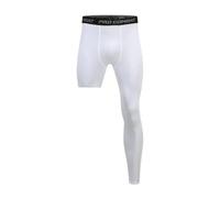 MEYTXOA Leggings a Compressione Pantaloni a Compressione da Uomo Allenamento a Strato Base Corsa Sport Stretti Leggings Tagliati su Una Gamba Basket Calcio Yoga Fitness(B,XXL)
