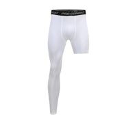 MEYTXOA Leggings a Compressione Pantaloni a Compressione da Uomo Allenamento a Strato Base Corsa Sport Stretti Leggings Tagliati su Una Gamba Basket Calcio Yoga Fitness(D,XXL)