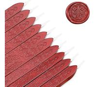 MeYuxg 10 Pezzo Ceralacca Rossa con Stoppini, Ceralacca Vintage, Bastoncino Sigillo di Cera, Cera Lacca Colorata, Cera Lacca Rossa per Sigilli di Lettere & Timbri con Sigillo di Cera (Bordeaux)