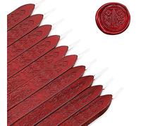 MeYuxg 10 Pezzo Ceralacca Rossa con Stoppini, Ceralacca Vintage, Bastoncino Sigillo di Cera, Cera Lacca Colorata, Cera Lacca Rossa per Sigilli di Lettere & Timbri con Sigillo di Cera (Rosso Fuoco)
