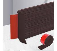 MeYuxg, battiscopa morbido autoadesivo, PVC, 15 cm x 3,0 m, listello per pavimento, listello di chiusura per pareti in cucina, barra di transizione per soggiorno, camera da letto (in legno di noce)