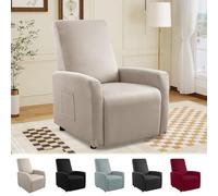 MeYuxg Copri Poltrona Relax Reclinabile a 1 Posto, Elasticizzato Copripoltrona Relax Reclinabile con Tasche, Impermeabile Copri Poltrona Totale, per Poltronas Relaxs e TV(Moka Chiaro, 4 Pezzi)