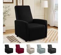 MeYuxg Copri Poltrona Relax Reclinabile a 1 Posto, Elasticizzato Copripoltrona Relax Reclinabile con Tasche, Impermeabile Copri Poltrona Totale, per Poltronas Relaxs e TV(Nero, 4 Pezzi)