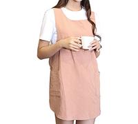 MeYuxg Grembiule, Stile Giapponese Cotone Lino Con Due Tasche laterali e Sacchetto Modificabile, X Cinghia A Croce, Grembiule Domestico Adatto Per Donne, Artigianato, Cucina, Cottura, Caffè, Colore