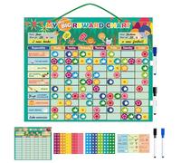 MeYuxg Lavagna ricompensa per bambini - [30 compiti + 70 magneti] - Agenda settimanale per bambini, sistema di ricompensa ideale, agenda per attività, premio per bambini, ADHD Magnetic Board