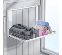 MeYuxg Mensola magnetica per lavatrici, 41 x 25 cm, allungabile, magnetica, organizer per lavatrice, per asciugamani, grucce, biancheria sporca, per frigorifero (bianco)