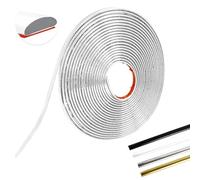 MeYuxg Modanatura Adesiva Autoadesiva, PVC Listello Decorativo Flessibile, Bordo Adesivo per Pareti, Battiscopa Adesivo Adatto per Camera da Letto, Bagno, Cucina, Parete,Soffitto(Bianco-8M-8MM-2.8MM)