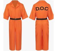 MeYuxg Prisoner Costume, costume da prigione arancione con manette e cinture, costume da prigione per uomo e donna, costume da detenuto per Halloween e carnevale, feste, cosplay (M)