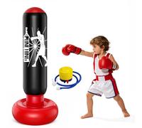 MeYuxg Sacco da Boxe per Bambini,160cm Gonfiabile Sacco da Boxe da Terra con Pompa a Pedale,Punching Ball Bambini Regalo per Ragazzi e Ragazze per Kickboxing,Taekwondo,Allenamento MMA(Nero)