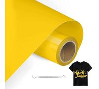 MeYuxg Vinile Termoadesivo per Tessuti Giallo - 30,5 CM X 6 M Vinile Trasferimento Termico - Termovinile per Tessuti, Cricut e Cameo - Facile da Tagliare e Sarchiare (Giallo)