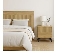 Meyvaser.com Ecommerce Company Comodino con 2 cassetti, colore Mauvella-righe 52 cm (larghezza) x 50 cm (altezza) x 34,8 cm (profondità)