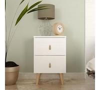 Meyvaser.com Ecommerce Company Comodino con 2 cassetti, comodino, colore bianco, dimensioni: 40 cm (larghezza) x 34 cm (profondità) x 61,6 cm (altezza)