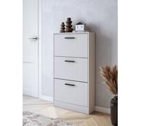 Meyvaser.com Ecommerce Company Scarpiera a 3 porte, scarpiera stretta, finitura beige, dimensioni: 108 cm (altezza) x 60 cm (larghezza) x 17 cm (profondità)