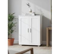 Meyvaser.com Ecommerce Company Scarpiera bianca con 2 ante e ripiani - Capacità 20-24 paia - Mobile per scarpe moderno 60 x 33 x 84 cm - Design compatto e funzionale