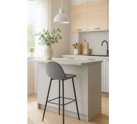 Meyvaser.com Ecommerce Company Set di 2 sgabelli alti imbottiti grigio acciaio da 76 cm con gambe metalliche nere - design moderno e confortevole per bar o cucina