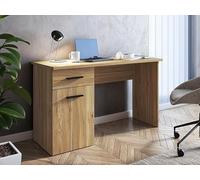 Meyvaser.com Ecommerce Company Tavolo da studio con cassetto e porta - Scrivania moderna in color Mauvella, 120 x 72 x 49,5 cm, in melammina resistente, design funzionale per ufficio o camera da letto