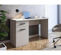 Meyvaser.com Ecommerce Company Tavolo da studio con cassetto e porta - Scrivania moderna in colore beige, 120 x 72 x 49,5 cm, in melammina resistente, design funzionale per ufficio o camera da letto