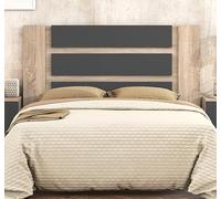 Meyvaser.com Ecommerce Company Testiera matrimoniale con gambe - Testiera per letto matrimoniale con gambe, colore cambria e grafite, dimensioni: 160 cm (larghezza) x 119,3 cm (altezza) x 3,8 cm (Fon