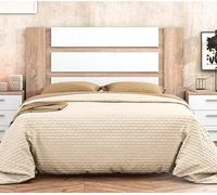 Meyvaser.com Ecommerce Company Testiera matrimoniale con gambe - Testiera per letto matrimoniale con gambe, colore cambria e bianco, dimensioni: 160 cm x 119,3 cm x 3,8 cm (Fon) facile da montare