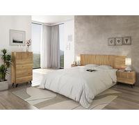 Meyvaser.com Ecommerce Company Testina + due comodini + sinfonier, camera da letto completa, finitura a Mauvella - strisce, dimensioni: 210 cm x 55 cm x 35 cm (Fon)