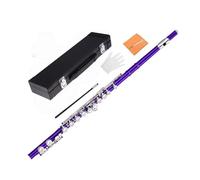MEYZJRC Flauto Traverso Placcato con 16 Chiavi Cupronickel Foro Imboccatura Angolata Set Accessori Meccanismo Chiusura Adatto per Studenti Lezioni Banda Musicale, Viola