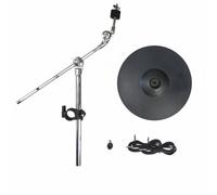MEYZJRC Pad Piatti Elettronico Compatibile Universale Piatti Crash Ride Charleston Pad Trigger Montaggio Flessibile Robusto Adatto per Generi Musicali Vari Home Spettacoli, 3-Trig Round Slant A