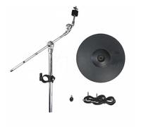 MEYZJRC Pad Piatti Elettronico Compatibile Universale Piatti Crash Ride Charleston Pad Trigger Montaggio Flessibile Robusto Adatto per Generi Musicali Vari Home Spettacoli, 3-Trig Round Slant