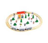 MEYZJRC Treno Giocattolo Elettrico con Rotaie E per Bambini con Tunnel E Ponti per Simulare Scenari Realistici Adatto per Migliorare Il Ragionament, 35 Pezzi