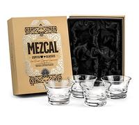 Mezcal and Spirits Set di 4 bicchieri da sorseggiare e bere con cristalli da 5 once Copitas per Joven, Reposado, Anejo Mezcals e Tequila | Sippers per liquori senza steli | Snifters per esaltare