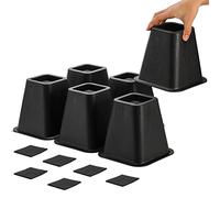 Mezchi Confezione da 6 alzate per mobili da letto, 15,2 cm, resistenti per divani, sedie, armadietti, scrivania, plastica ABS resistente, di alta qualità, supporta fino a 997,9 kg per gamba, nero