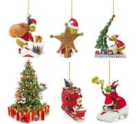 MEZHEN Decorazione Dell'albero di Natale Grinch Ciondolo Ornamento Addobbi Natalizi Decorazioni Appendere Casa Festa Decorazioni di Natale Accessori 5 pezzi