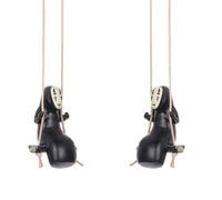 MEZHEN No Face Man Figure Anime Figure Halloween Modello Statua Accessori Auto Da Appendere Specchio Auto Decorazione