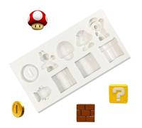 MEZHEN Stampo in Silicone Fondente Torta per Mario Silicone Stampi DIY Cioccolato Caramelle Dolci Stampi Strumento di Decorazione di Cottura Compleanno