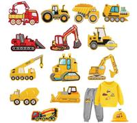 MEZHEN Toppe termoadesive per trattori per bambini, trattore, ricamate, per vestiti, applique, toppe fai da te, 13 pezzi