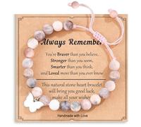 Mezrkuwr ciondolo a forma di farfalla bracciale in pietra naturale rosa, biglietto da visita per gioielli, regali di compleanno per ragazze, idee regalo di compleanno per la figlia, regali