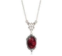 Meztole Collana gotica con cammeo da donna, con ciondolo in cristallo rosso sangue, viola e nero, con ciondolo a forma di polvere di stelle, collana gotica vintage a goccia in rilievo, gioielli di