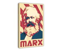 MEZUMI Poster su tela retrò con propaganda di Karl Marx, decorazione per camera da letto, sport, ufficio, camera da letto, regalo, stile cornice, 30 x 45 cm