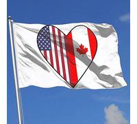 Mezza bandiera del Canada Mezza bandiera USA Cuore d'amore Deterrente Patrol Flag 3X 5Ft Banner con occhielli Decorazioni per interni all'aperto